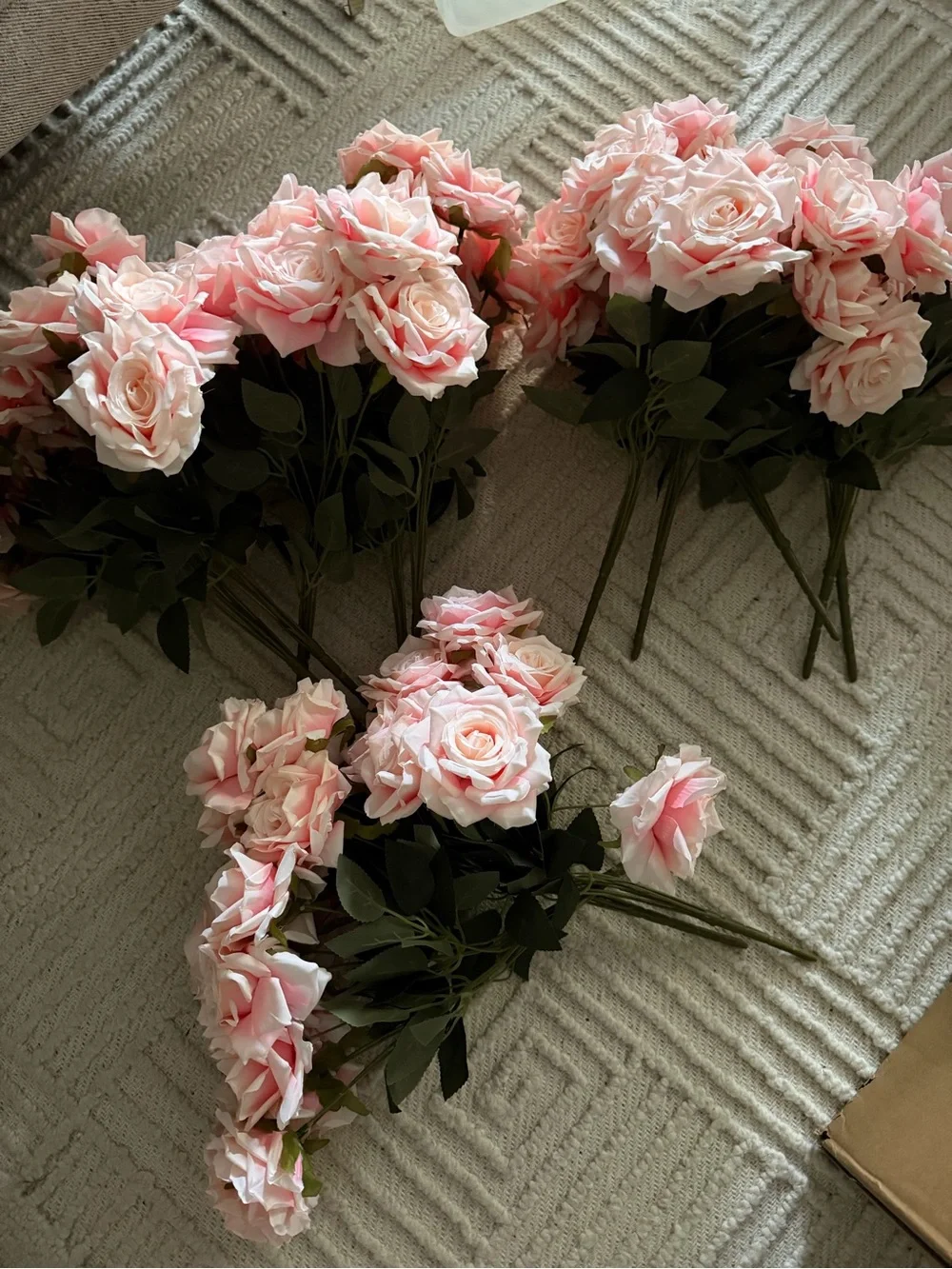 Large lot of new pink faux flowers faux roses